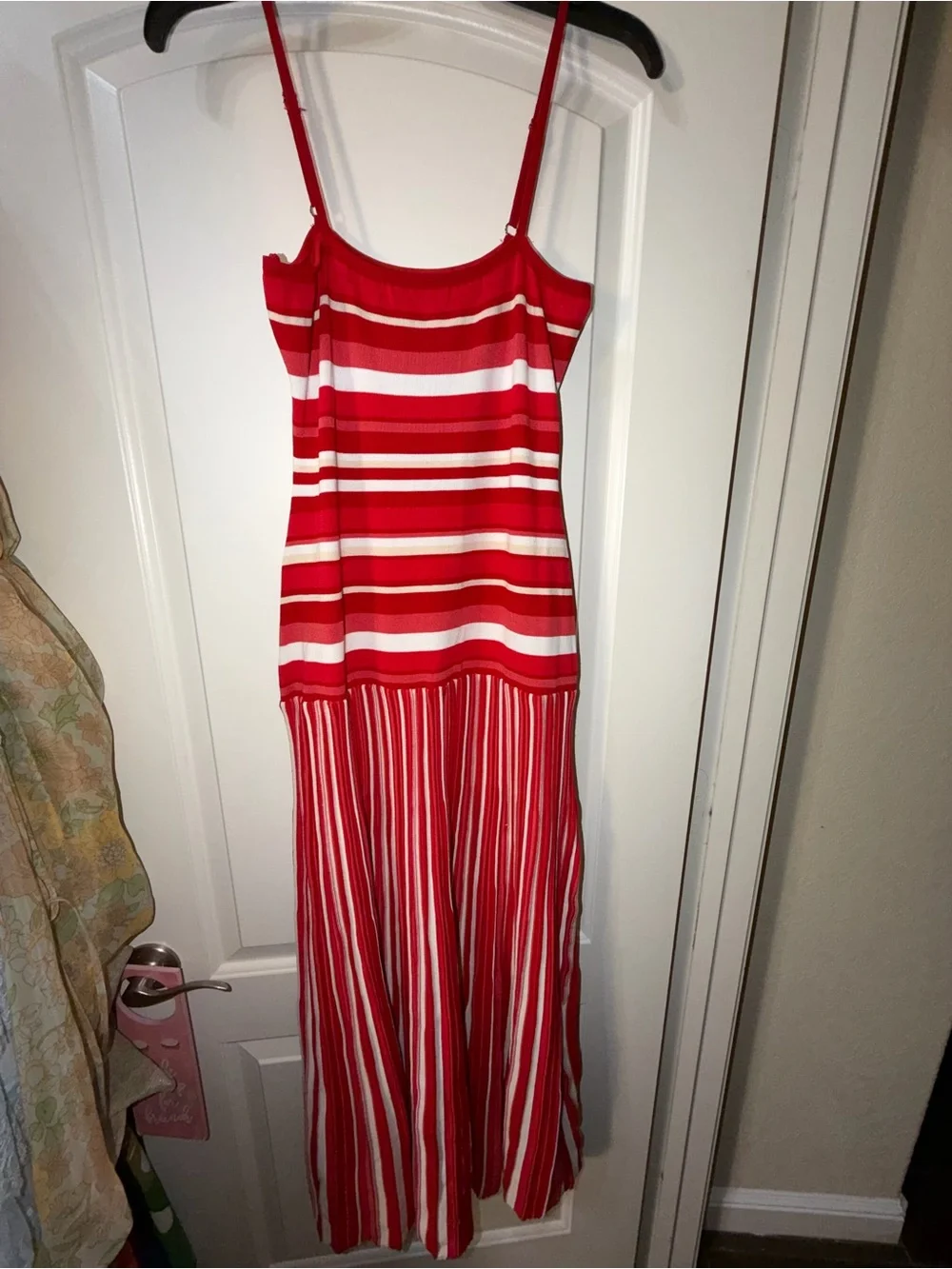 Red Striped Spaghetti Strap Maxi Dress